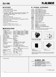 Alinco DJ-190 VHF UHF FM Radio Instruction Owners Manual page 2