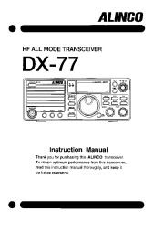 Alinco DX-77 HF FM Radio Owners Manual page 1