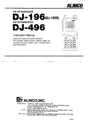 Alinco DJ-196 DJ-496 VHF UHF FM Radio Owners Manual page 1